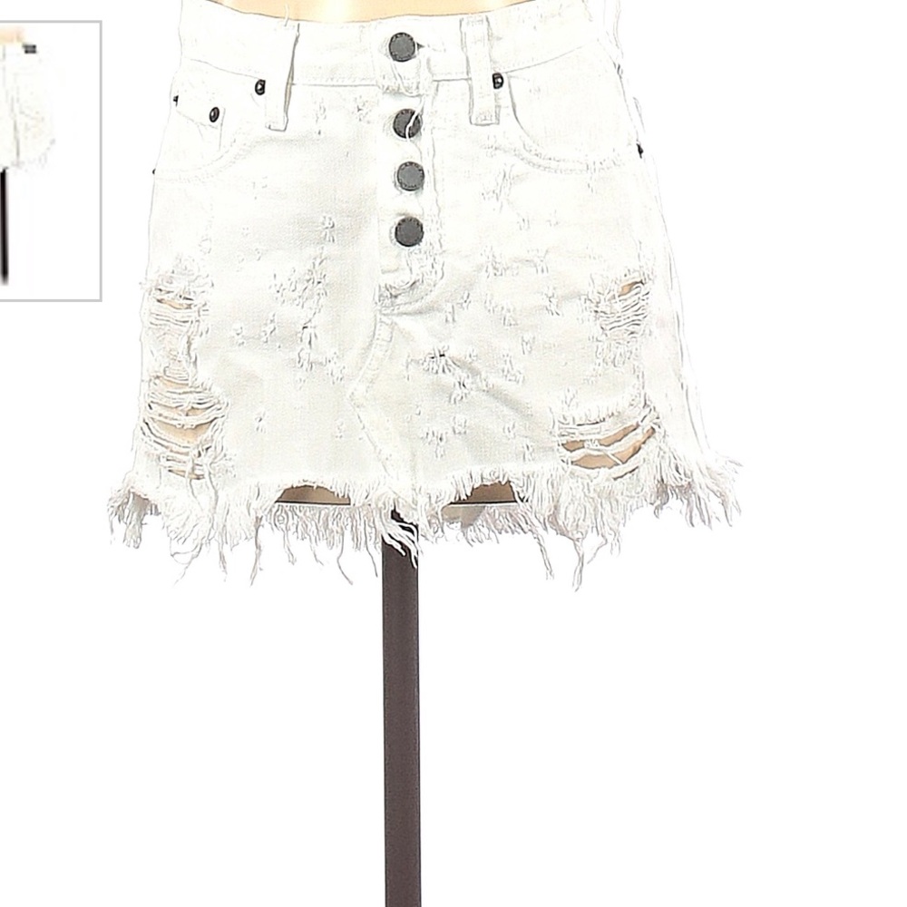LF Carmar Adriana White Denim Mini Skirt 26